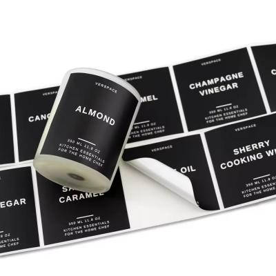Custom Print Waterproof Vinyl Matt Adhesive Tissue Paper Labels Cosmetic Candle Bottle Label Sticker